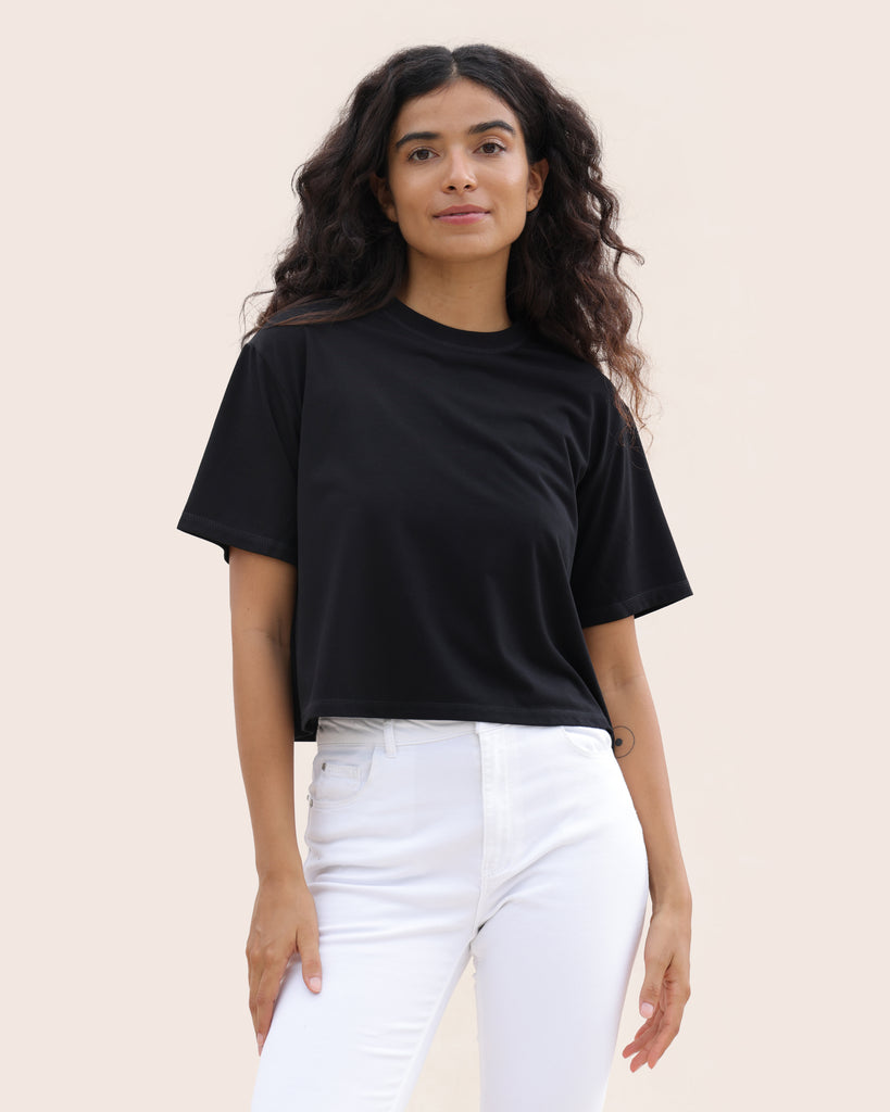 Black, 100% Cotton, Oversize Crop, Essential, Staple, Sri Lankan, Colombo, Ahangama, Super Comfy