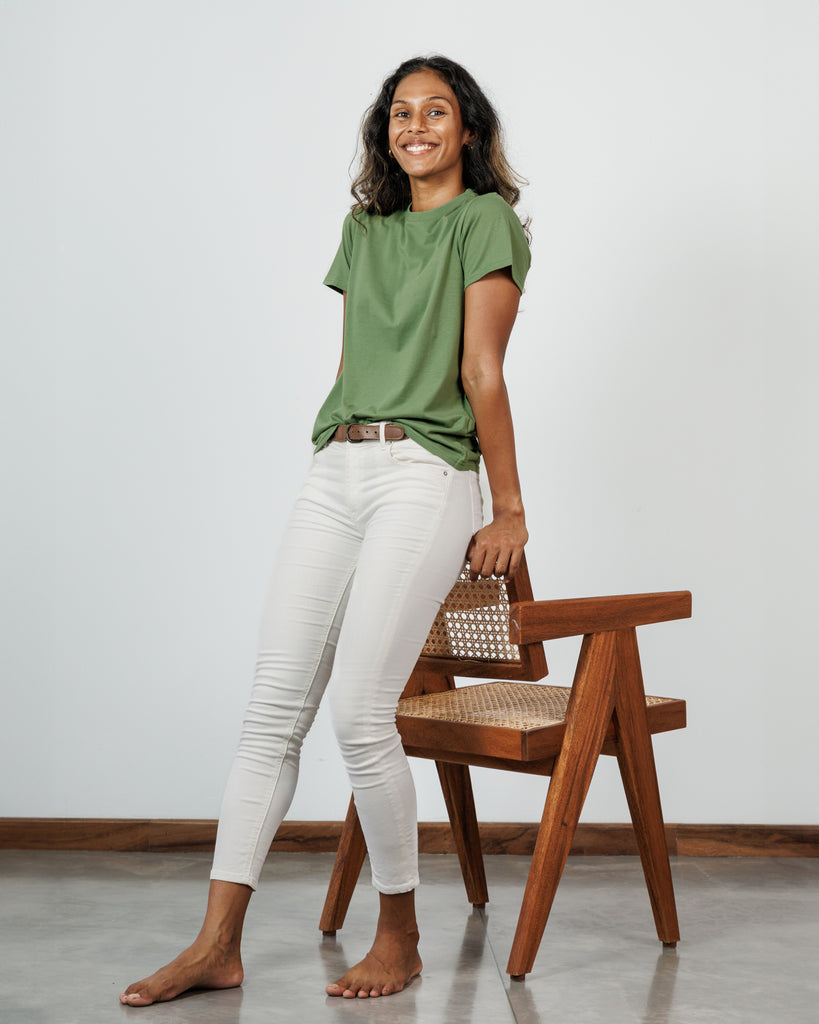 Green, 100% Cotton, Ladies Fit, Essential, Staple, Sri Lankan, Colombo, Ahangama, Super Comfy