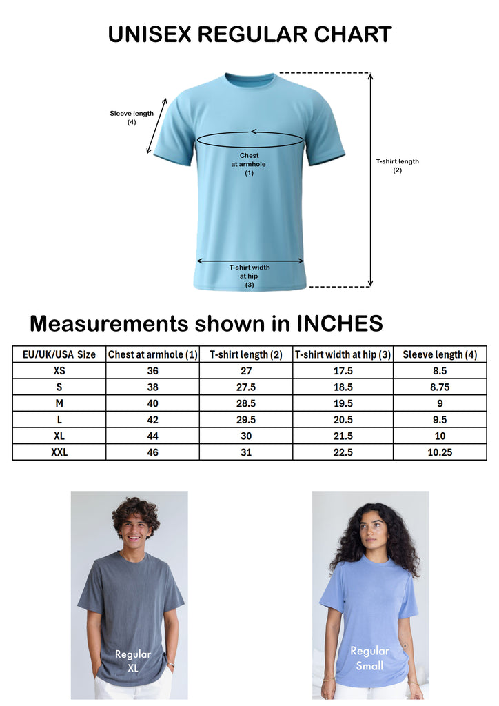 size chart regular kiwi Daydream Clothing